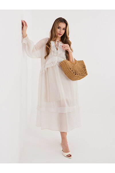 Italy Moda Γυναικείο Φόρεμα, ITALY MODA, Βισκόζη, Φόρεμα oversized, Ανοιχτό μ...