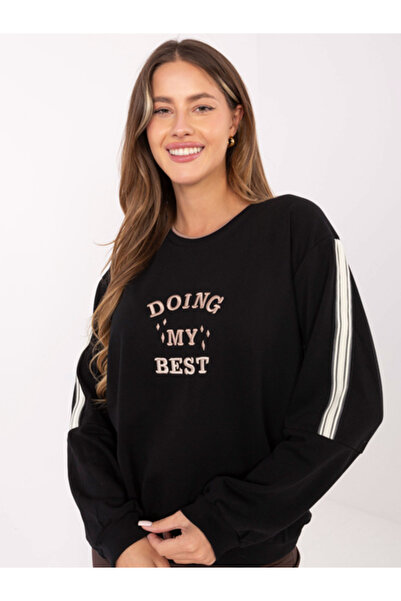 Relevance Women's Sweatshirt, RELEVANCE, Cotton, Long Sleeve, Black, model RV...