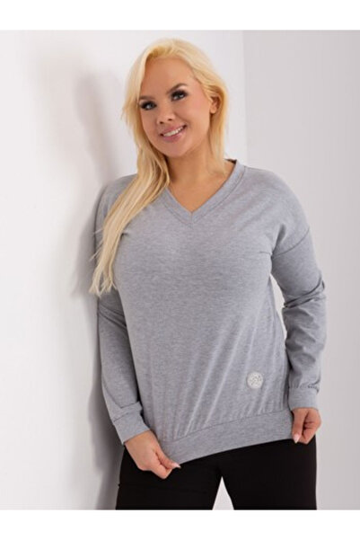 Relevance Bluza Dama, RELEVANCE, Bumbac, Maneca lunga, Gri, model RV-BZ-9259.97