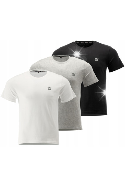 yato Tricou bărbătesc basic, set 3 bucăți, bumbac 180g/m2, mărimea M.