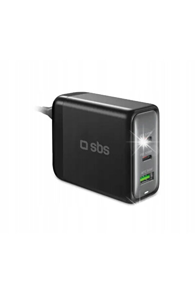 SBS Încărcător de rețea GaN Station GaN 2x USB-C / USB-A 100W Negru