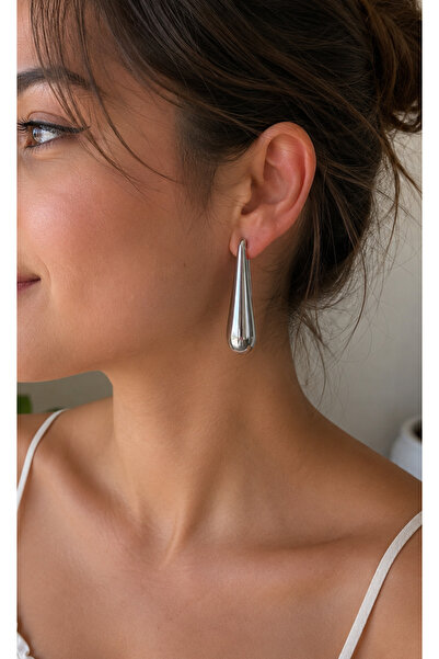 ANKA JEWELLRY Women's Steel Silver Color Drop Design Earrings