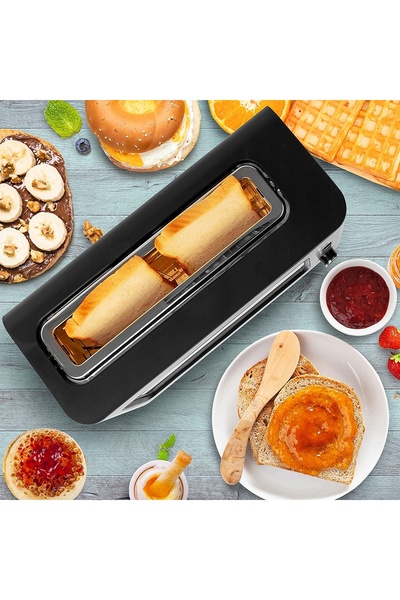 Duronic Prăjitor de pâine, aparat de făcut sandwich-uri, cu fereastră, 1000W