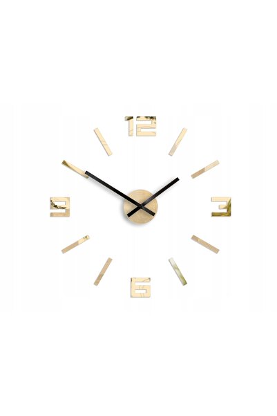 ModernClock Ceas de perete modern auriu, adeziv, mare, pentru cadou, cu efect...