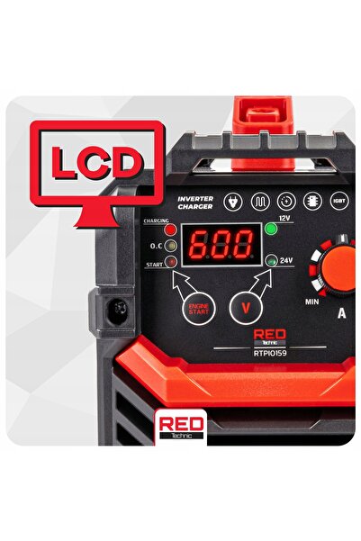Red Technic PROSTOWNIK INVERTOR BATERIE CU START 600A 12/24V ÎNCĂRCĂTOR 90A