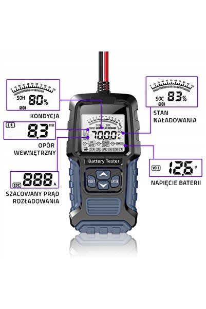 Qoltec CYFROWY TESTER DE ACUMULATOARE AGM VRLA GEL STD EFB 12V 24V PÂNĂ LA 400AH
