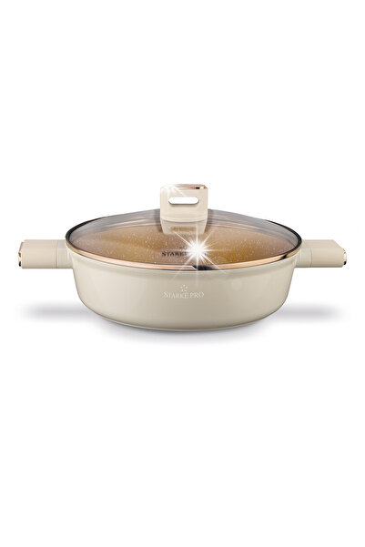 Starke Pro PATELNIA Inducție Profundă Capac Mare Starlet Bej 28 x 8 cm