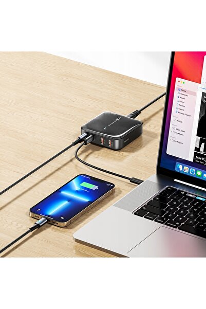 Toocki Încărcător rapid GaN de 67W cu cablu de 1.5m, 2*USB + 2*Type C