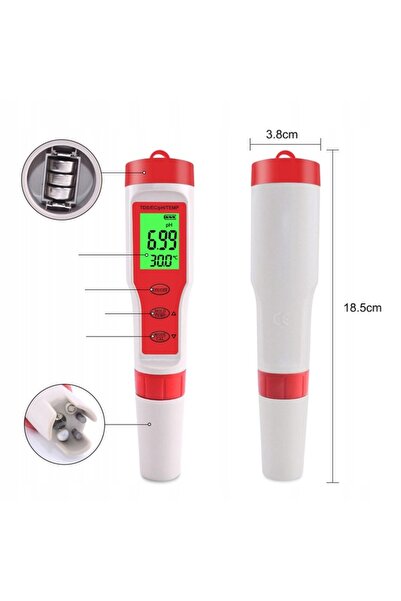 innature Tester 4 în 1 pH/EC/TDS/Temperatură Conductometru pH-metru