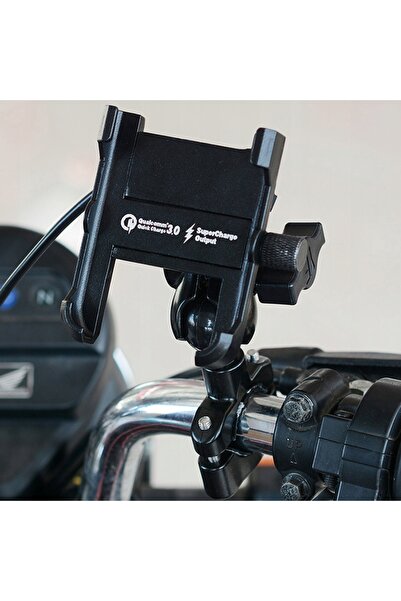 NO BRAND MC 10N + BM2R Suport telefon USB QC 3.0 Încărcător pentru motocicletă