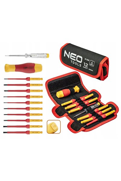 NEO Tools Set de 12 biți de șurubelniță cu mâner, 1000V