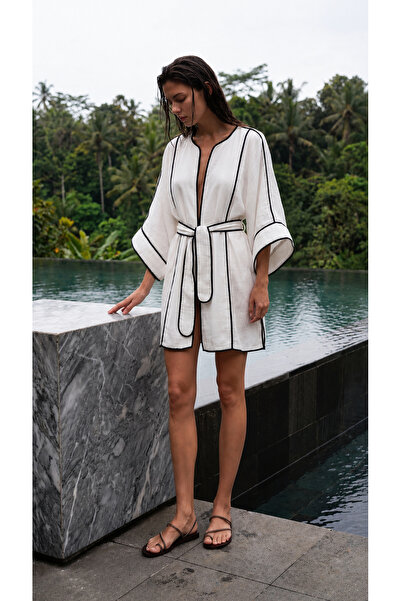 PELIA Marilla Beyaz Müslin Kimono