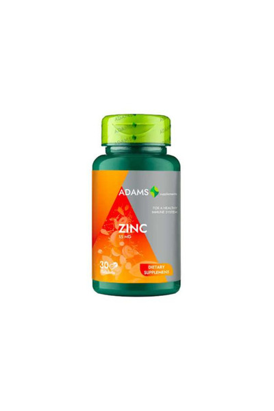 Adams Supplements Ψευδάργυρος 15 mg Συμπληρώματα Adams, 30 ταμπλέτες