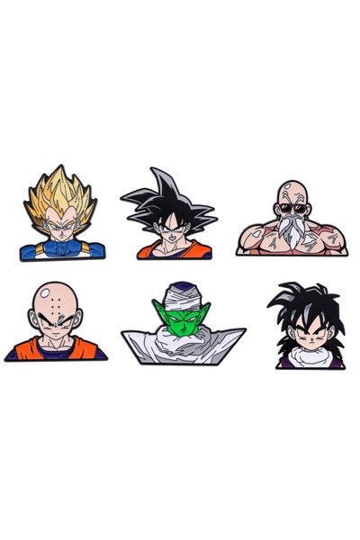 Choice Bandai 6 pcs 6 Pcs Cartoon Brooch Son Goku Piccolo Master Roshi Krilli...