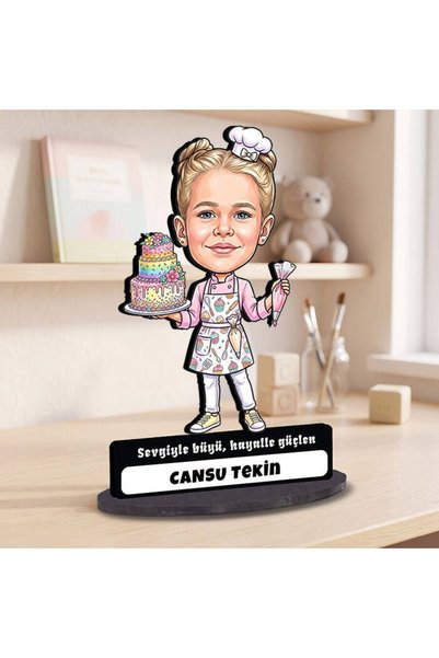 hediyemen Pastacı Temalı Kız Çocuk Karikatürlü Biblo