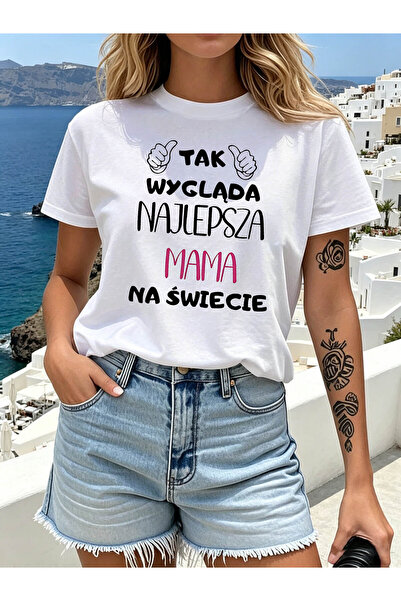 Ekim11 تي شيرت مطبوع عليه عبارة "أفضل أم في العالم" من Polish، قميص كاجوال بأ...