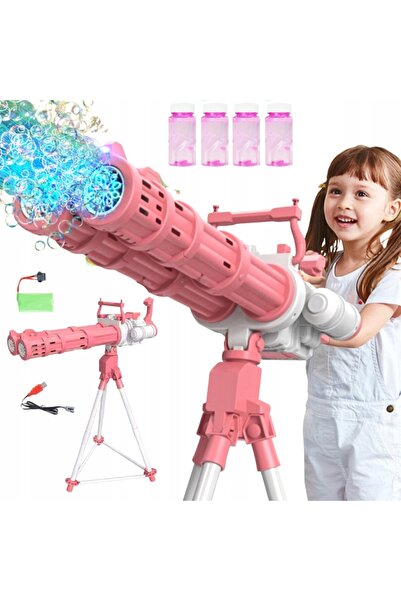 LeanToys Pistol cu stativ pentru bule de săpun, roz