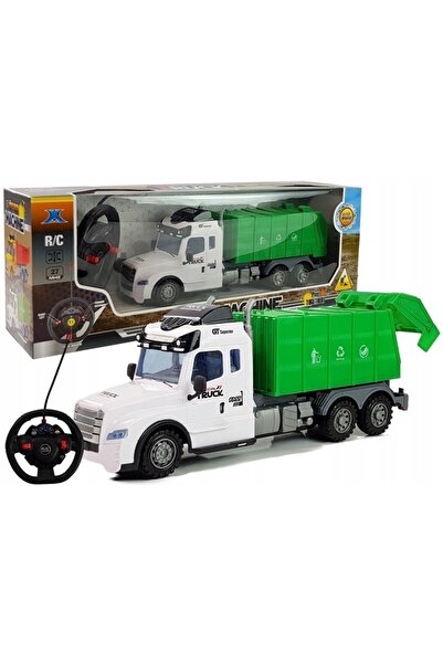 LeanToys ND24_4623 Mașină cu telecomandă, Mașină de gunoi cu telecomandă, Cam...
