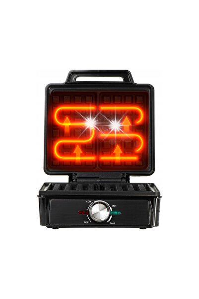 adler GOFROWNICA 2000W XXL 2 Plăci mari pentru gofre, Reglare temperatură, An...