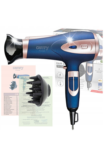 Camryn's Uscător de păr cu ioni 2400W, flux de aer rece + Concentrator și Dif...