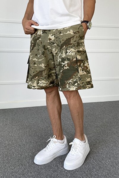 Alışveriş Sokağı Camouflage Shorts Loose Baggy Fit