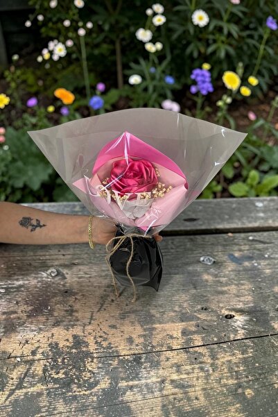 AXWELL Single Rose Made from Ribbon (Valentine's Day, Mother's Day, Gift, Bir...