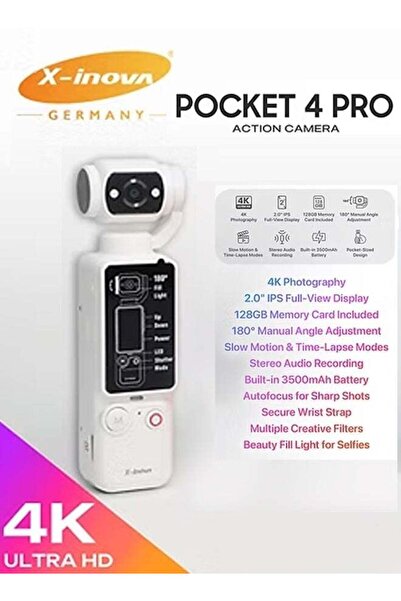 X inova X-Inova X-Inova Pocket 4 PRO 4K Ultra HD Action Camera White