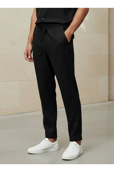 FAV Men Straight Fit Linen Blend Trousers