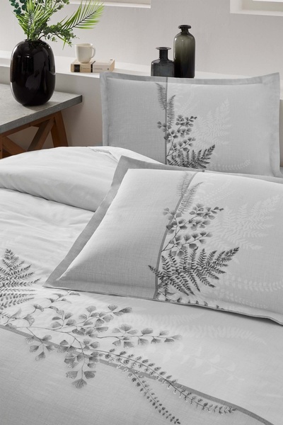 Özdilek Nevresim Takımı Fitted Çarşaflı Ranforce Tek Kişilik Gri Helecho