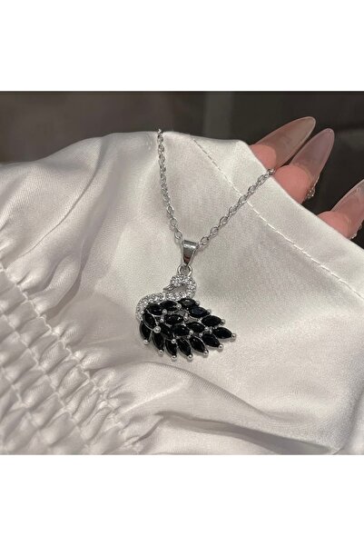 Heda Jewelry Siyah Kuğu Kolye