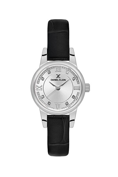 Daniel Klein Case Silver Cord Black Color 25 mm Women Wristwatch with Gift Pa...