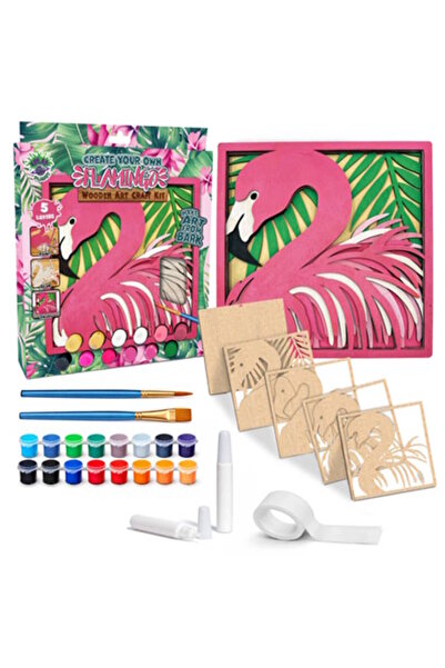 OEM Splat Planet Ξύλινο Σετ Χειροτεχνίας "Flamingo" 25x25cm