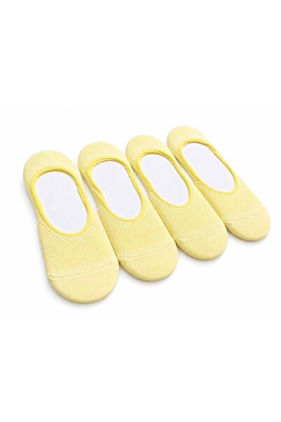 Limon Sarısı Görünmez Babet Çorap (36-40) 4 Çift