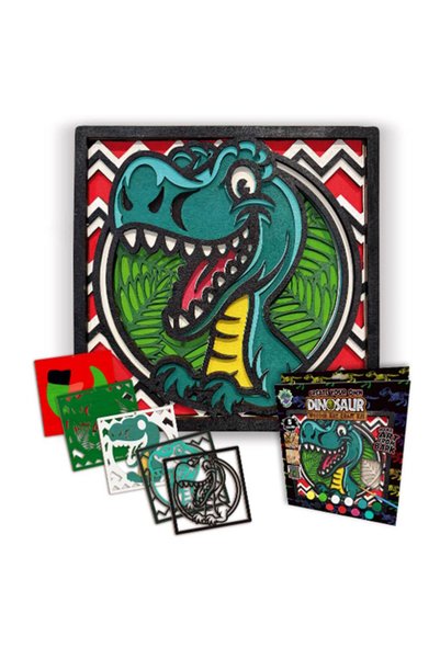 OEM Splat Planet Ξύλινο Σετ Χειροτεχνίας "Dinosaur" 25x25cm
