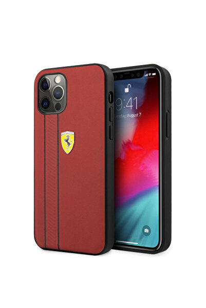 OEM Ferrari "Debossed Stripes & Black Lines" Leather Case Θήκη προστασίας από...