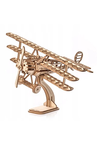 NO BRAND Jucărie din lemn LITTLE STORY 3D Avion Triplat (140 de piese)