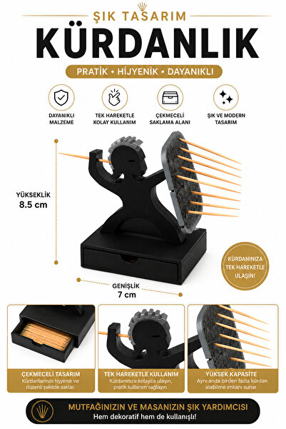 BB Craft Knight Design Toothpick Holder with Drawer – Decorative 3D Printed T...