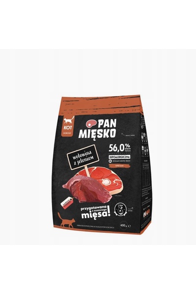 NO BRAND Hrana pentru pisici PAN MIĘSKO Carne de vită cu căprioară 400 g