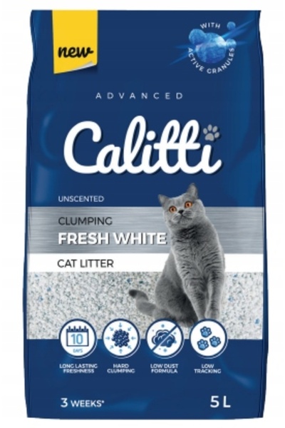 NO BRAND Cuarț pentru pisici CALITTI Fresh White 5L