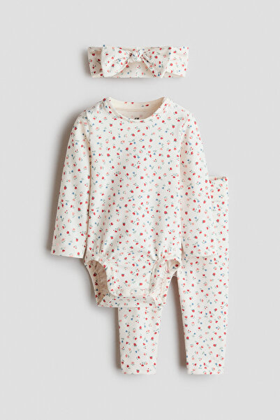 H&M 3 Parçalı Pamuklu Jarse Set