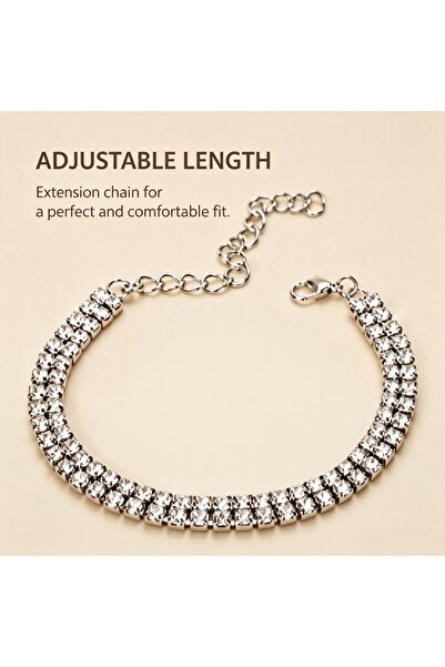 Bleco Bling Rhinestone Pet Necklace Collar, Adjustable Sparkly Crystal Dog Ca...
