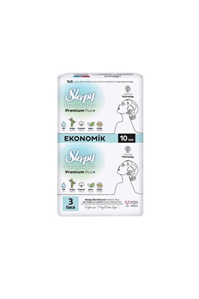 bio natural 3 numara gece 10'lu ped