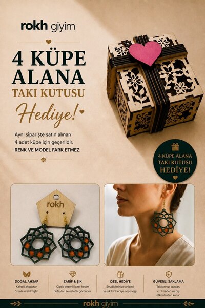 ROKH Women's Wooden Natural Handmade Design Earrings