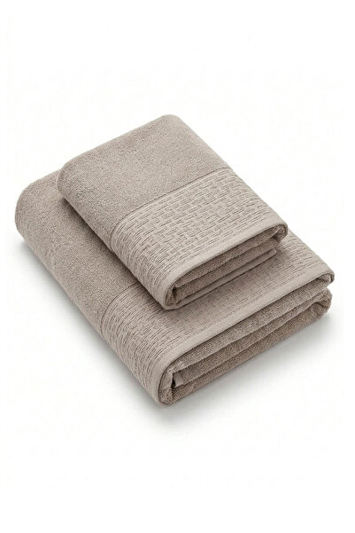 Elif Mira 2 Piece Bath Towel Set 100% Cotton 90X150 + 50X90 cm Elora Collection