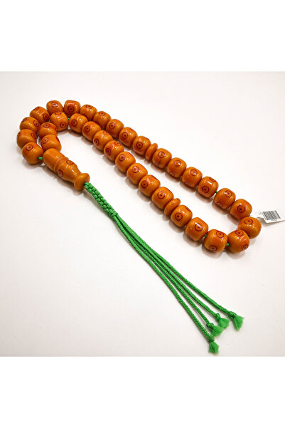 Generic Musk Afghani Rosary 33 Beads 16x15.5mm Orange Pattern Prayer Beads Ta...