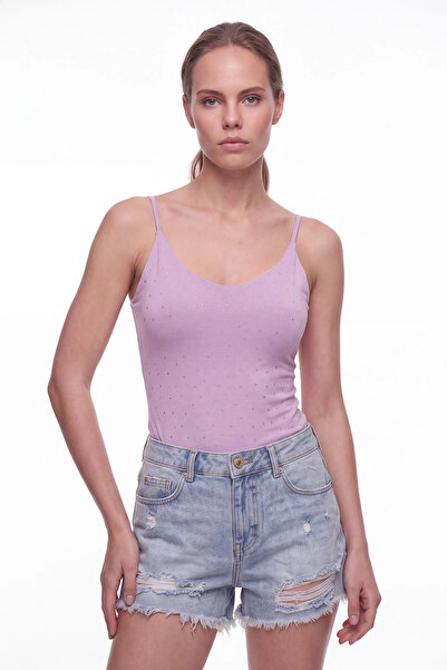 cemo Women's Stone Detailed Strappy Bodysuit