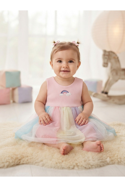 MonAlisa Kids Baby Girl Tutu Rainbow Dress