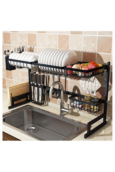 Generic 85 Over The Sink Dish Drainer Drying Rack Black
