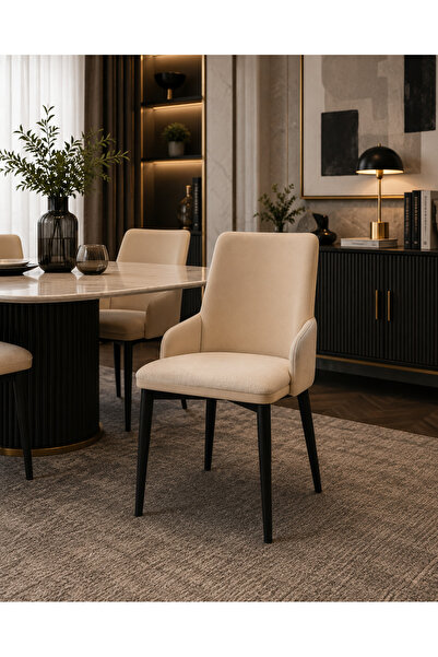 N.zone Modern Luxury Dining Chair with Soft Fabric Upholstery and Comfortable...