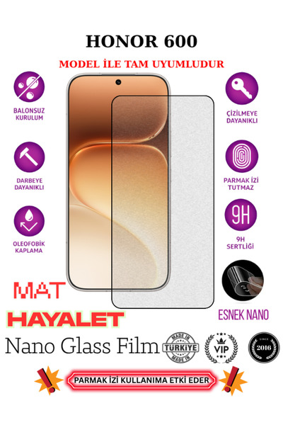 CaseTechnoo Honor 600 Tam Uyumlu Mat Hayalet Privacy Esnek Nano Ekran Koruyuc...